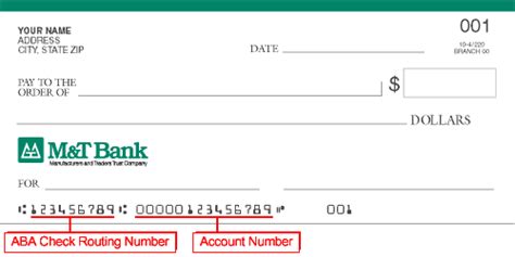 aba number for m&t bank